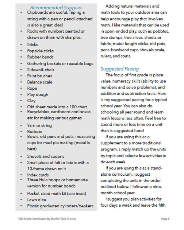 Wild Math Curriculum First Grade Wild Learning