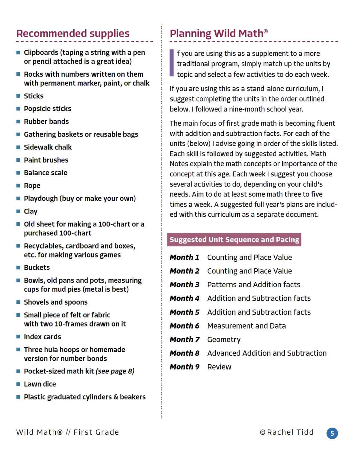 Wild Math Curriculum First Grade Wild Learning