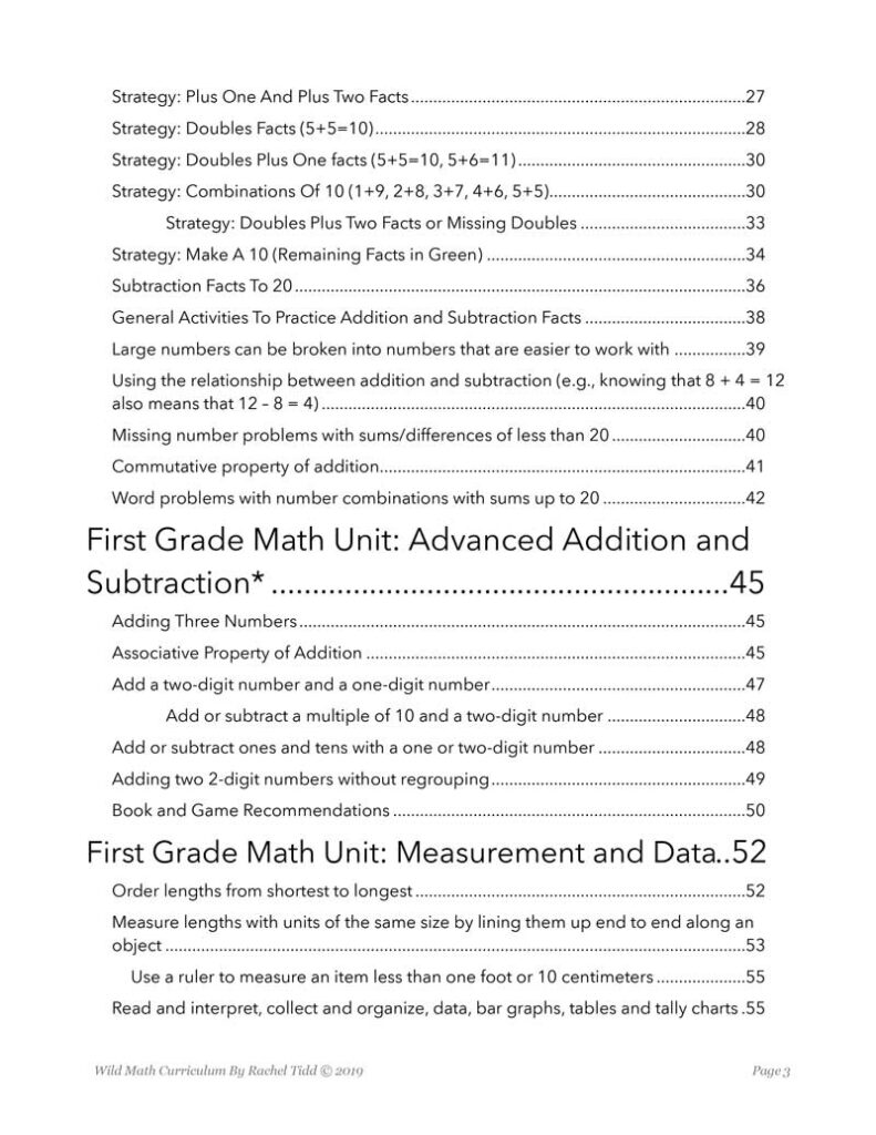 Wild Math Curriculum First Grade Wild Learning