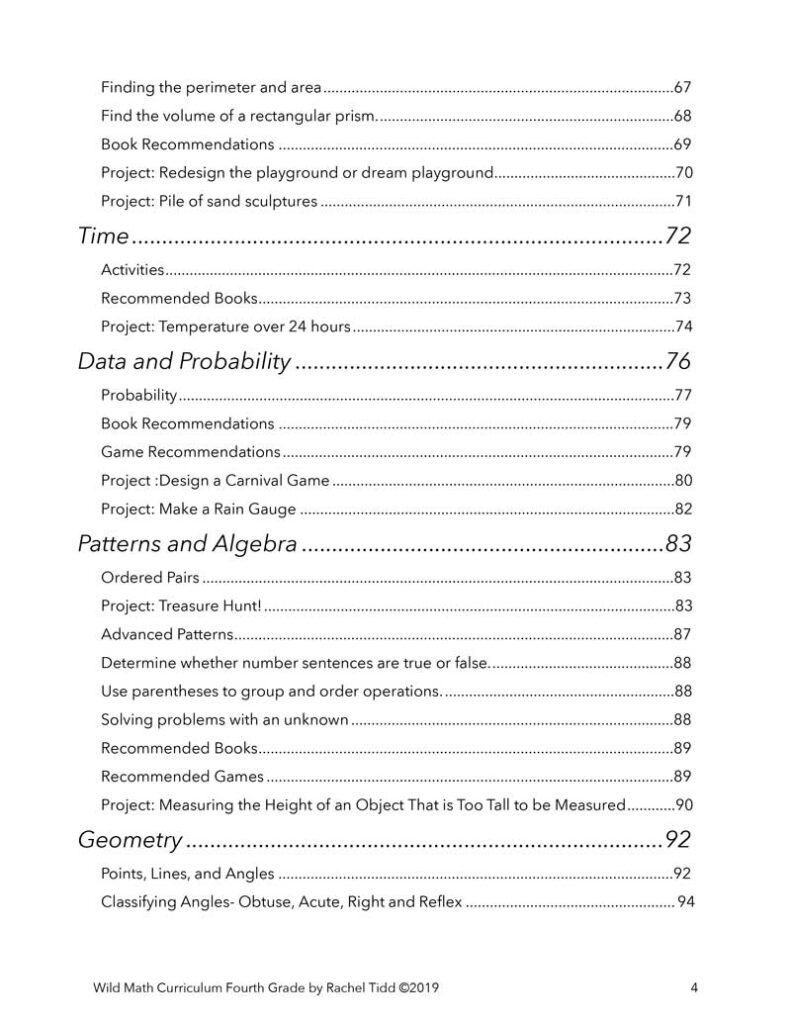 Wild Math Curriculum Fourth Grade Wild Learning