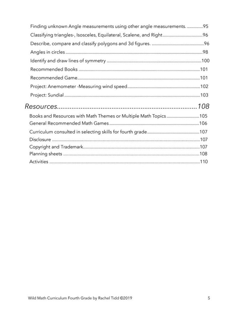 Wild Math Curriculum Fourth Grade Wild Learning